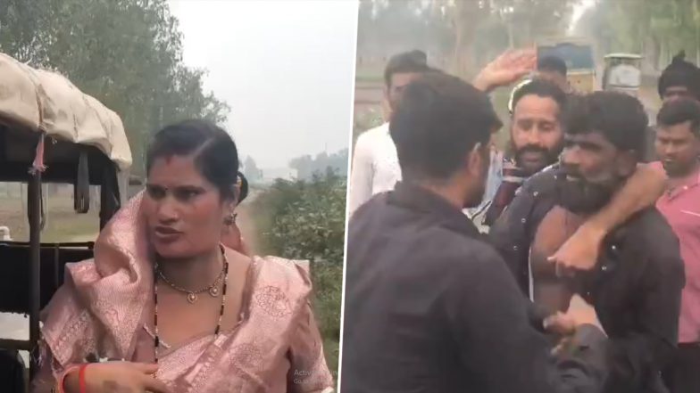 यूपी के रामपुर में नशे में धुत टेंपो चालक ने की महिला से छेड़खानी, गुस्साई भीड़ ने जमकर पीटा; VIDEO वायरल