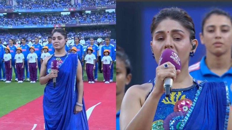 Sunidhi Chauhan&nbsp;Perform&nbsp;At Women's CWC 2025 Final:&nbsp;सुनीधा चौहान ने महिला विश्व कप फाइनल से पहले गाया राष्ट्रगान, स्टेडियम में गूंज उठा जोश, देखें वीडियो