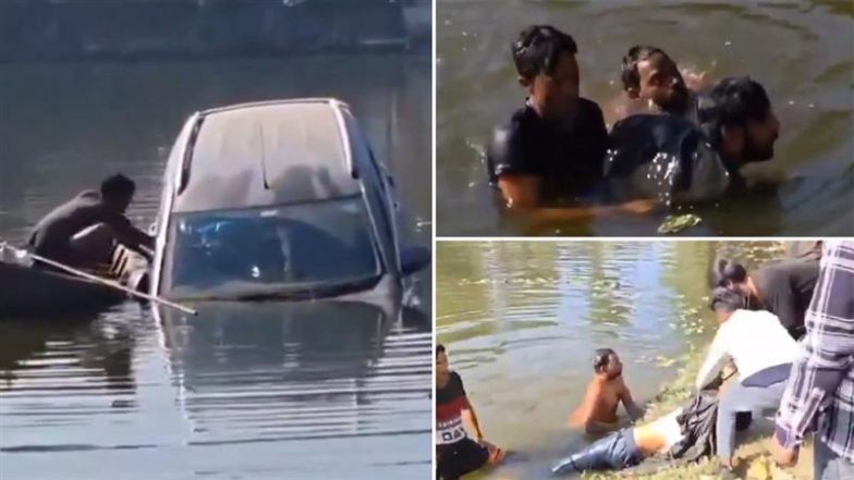 VIDEO: उत्तर प्रदेश में SUV के साथ डूब रहे ड्राइवर को बचाने के लिए तालाब में कूदा शख्स, लोगों ने उसकी बहादुरी के लिए की पुरस्कार की मांग
