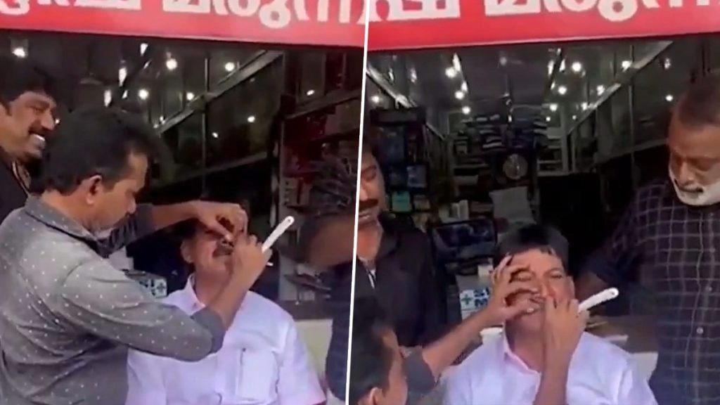 केरल के स्थानीय चुनाव में लेफ्ट डेमोक्रेटिक फ्रंट (LDF) की करारी हार के बाद एक कार्यकर्ता ने अपनी मूंछें मुंडवा ली.