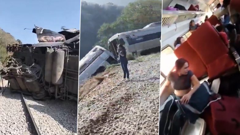 Train Accident in Mexico: पटरी से नीचे पहाड़ी से खाई में गिरे कोचेस, 13 लोगों की हुई मौत, 98 से ज्यादा घायल, मेक्सिको में बड़ा ट्रेन हादसा आया सामने: VIDEO