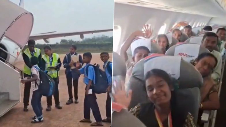 VIDEO: फ्लाइट में पहली बार बच्चे बैठे, 5 लाख खर्च कर हेडमास्टर ने छात्रों का सपना किया पूरा, कोप्पल जिले के शिक्षक की पहल बनी मिसाल