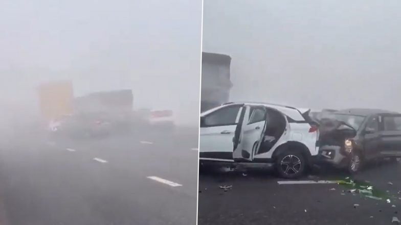 Delhi Mumbai Expressway Accident: ठंड बनी वाहन चालकों के लिए आफत! घने कोहरे के कारण कई गाड़ियां एक दुसरे से टकराई, 2 की मौत, दिल्ली मुंबई एक्सप्रेसवे पर भीषण हादसा: VIDEO