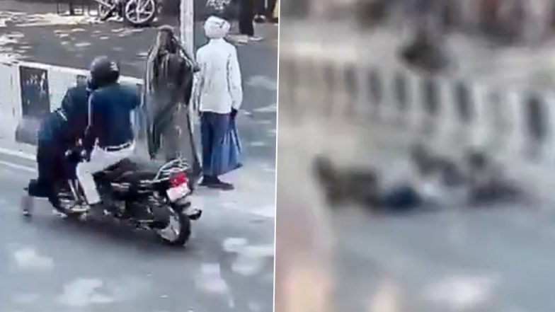Deoria Road Accident: सड़क पार कर रही थी महिला, तभी अचानक तेज रफ्तार बाइक सवार ने मारी टक्कर, देवरिया में भीषण एक्सीडेंट: VIDEO