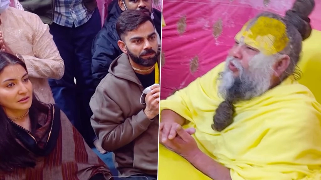 विराट कोहली अपनी पत्नी अनुष्का शर्मा के साथ  प्रेमानंद महाराज का आशीर्वाद लेने पहुंचे.