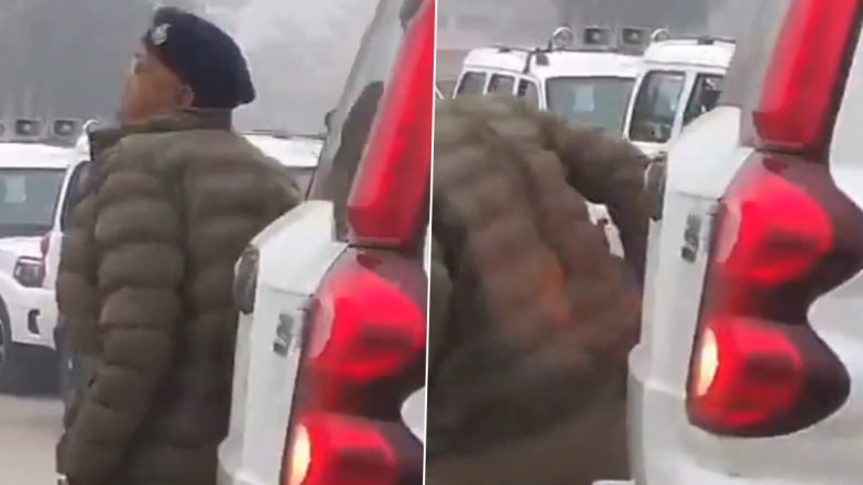 VIDEO: CM नीतीश कुमार के काफिले की गाड़ी ने डीएसपी को मारी टक्कर, बाल बाल बचे अधिकारी, पटना का वीडियो हुआ वायरल