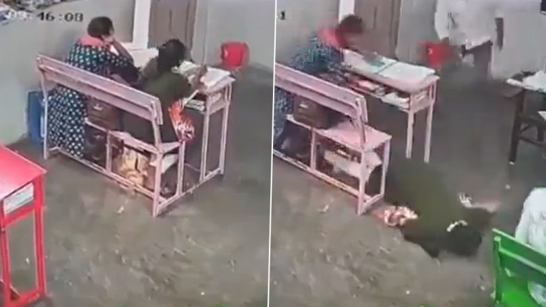 Student Sudden Death: क्लासरूम में पढ़ाई के दौरान अचानक टेबल से नीचे गिरी छात्रा, हार्ट अटैक से हुई मौत, आंध्र प्रदेश के रामचंद्रपुरम का सीसीटीवी आया सामने: VIDEO