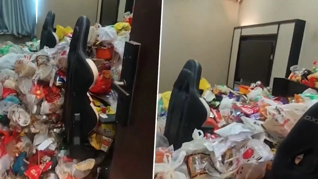 चांगचुन के एक ई-स्पोर्ट्स होटल में एक युवक दो साल तक कमरे से बाहर ही नहीं निकला और रूम का बनाया ये हाल.