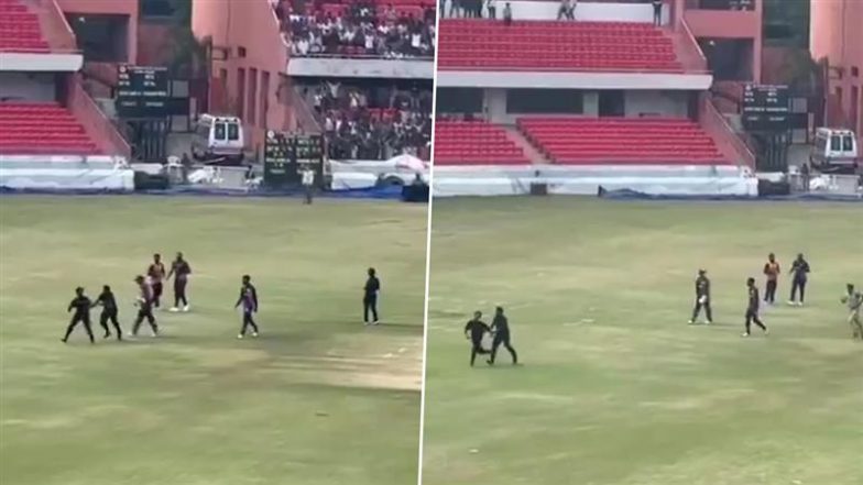 Fan&nbsp;Breach Security&nbsp;To Meet Hardik Pandya:&nbsp;SMAT मैच में हार्दिक पांड्या से मिलने के लिए फैन्स ने&nbsp;तोड़ी सारी हदें, स्टार ऑलराउंडर ने जीता दिल, देखें वीडियो