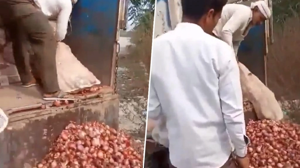 मध्य प्रदेश में प्याज उत्पादक किसान सड़क पर फेंक रहे है प्याज. भाव गिरने से किसानों में नाराजगी.