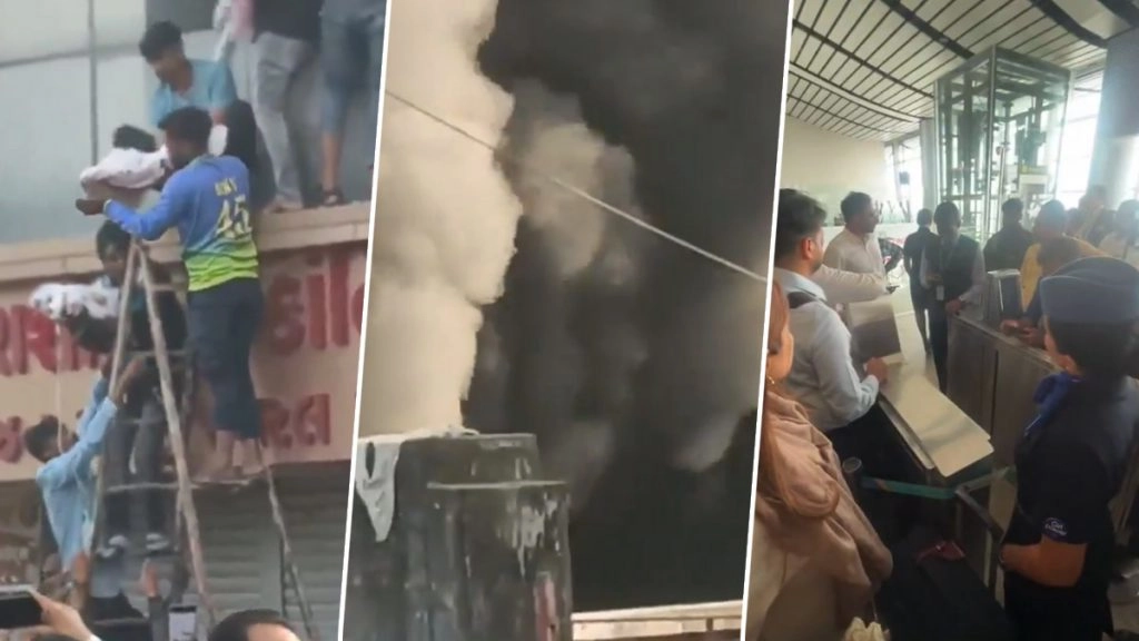 गुजरात के भावनगर में कॉम्प्लेक्स में लगी आग. कॉम्प्लेक्स में मौजूद हॉस्पिटल से मरीजों को किया रेस्क्यू.