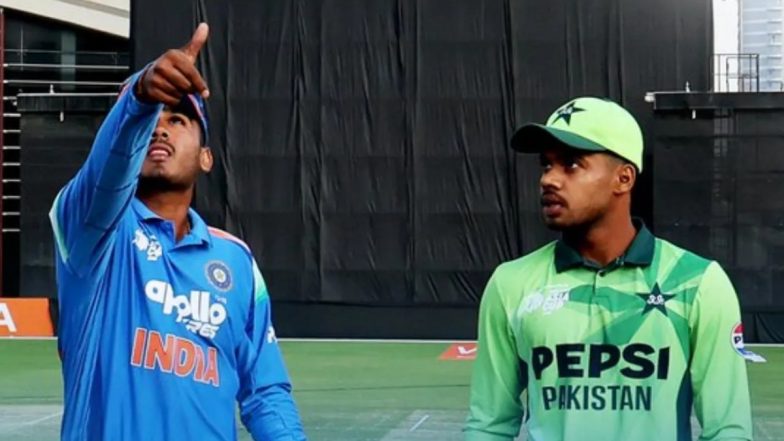 IND U19 vs PAK U19, ICC Under 19 World Cup 2026 Super Six 12th Match Live Toss And Scorecard: बुलावायो में पाकिस्तान के कप्तान फरहान यूसुफ ने जीता टॉस, पहले गेंदबाजी करने का किया फैसला; यहां देखें दोनों टीमों की प्लेइंग इलेवन और लाइव स्कोरकार्ड