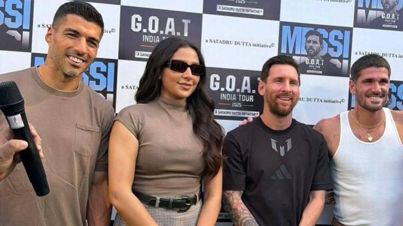 Lionel Messi And Subhashree Ganguly: सॉल्ट लेक स्टेडियम में लियोनेल मेसी को देखने आए फैंस हुए नाराज, कार्यक्रम में पहुंचीं सुभाश्री गांगुली सोशल मीडिया पर हुई ट्रोल; देखें वीडियो