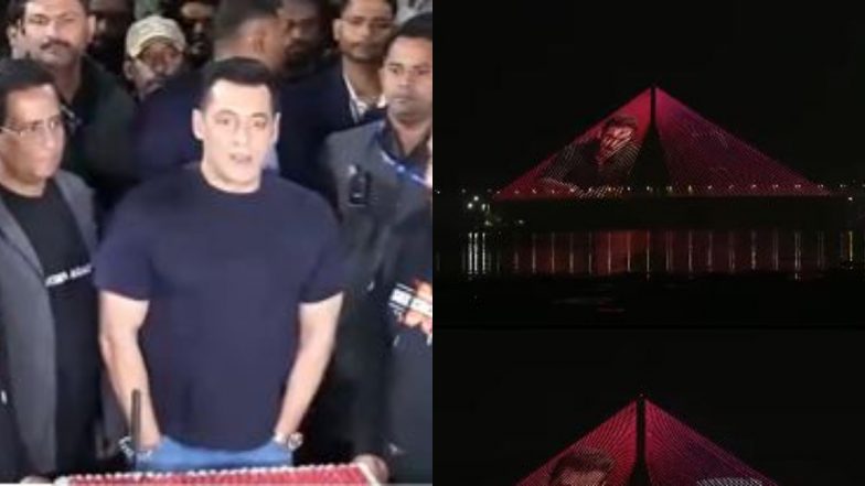 Salman Khan Birthday: 60 साल के हुए भाईजान! सलमान खान के बर्थडे पर रंग-बिरंगी लाइटों से जगमगा उठा मुंबई का बांद्रा-वर्ली सी लिंक (Watch Video)