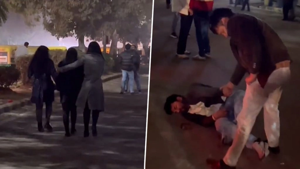 Aaj Ka Viral Video: ये है देश का भविष्य! नए साल के जश्न के दौरान गुरुग्राम में सड़कों पर बेसुध होकर गिरते-पड़ते दिखे नशे में धुत युवा, फुटपाथ पर की उल्टी