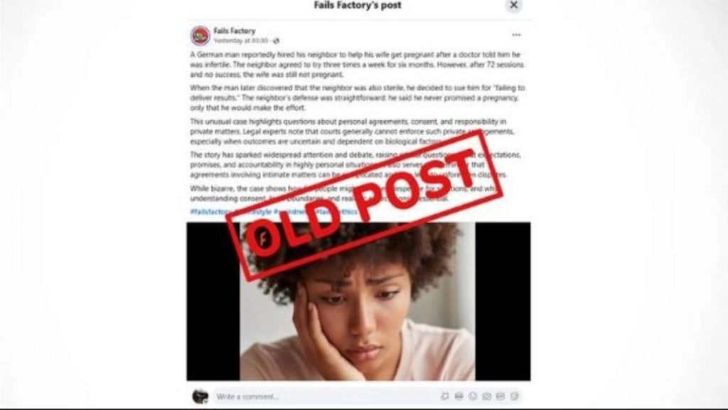 Fact Check: क्या जर्मनी में एक व्यक्ति ने अपने पड़ोसी पर केस किया? जिसे उसने पत्नी को प्रेग्नेंट करने के लिए दिए थे पैसे ? जानें क्या है पूरा सच