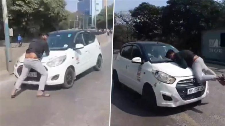 Pune Road Rage: विवाद के बाद महिला ड्राइवर की खौफनाक करतूत, कार के बोनट पर शख्स को 2 किलोमीटर तक घसीटा (Watch Video)