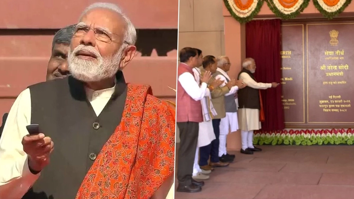 'Seva Teerth' Unveiled: प्रधानमंत्री मोदी को मिला नया हाई-टेक दफ्तर; अब साउथ ब्लॉक नहीं, इस पते से चलेगी सरकार (See Pics and Video) 'Seva Teerth' Unveiled: प्रधानमंत्री मोदी को मिला नया हाई-टेक दफ्तर; अब साउथ ब्लॉक नहीं, इस पते से चलेगी सरकार (See Pics and Video)