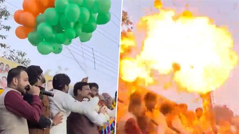 Ujjain Balloon Blast: उज्जैन में बीजेपी की रैली के दौरान बड़ा हादसा टला, स्वागत मंच पर फटे हाइड्रोजन गुब्बारे; बाल-बाल बचे भाजयुमो प्रदेश अध्यक्ष (Watch Video)