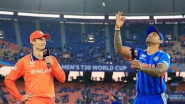 India vs Netherlands, T20 World Cup 2026 36th Match Live Toss And Scorecard: अहमदाबाद में टीम इंडिया के कप्तान सूर्यकुमार यादव ने जीता टॉस, पहले बल्लेबाजी करने का किया फैसला; यहां देखें दोनों टीमों की प्लेइंग इलेवन और लाइव स्कोरकार्ड