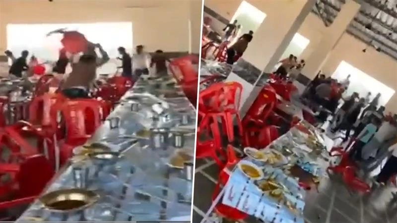अमरोहा में शादी में बवाल, बिरयानी के लेग पीस को लेकर भिड़े बाराती, चलीं कुर्सियां और लात-घूंसे; देखें VIDEO