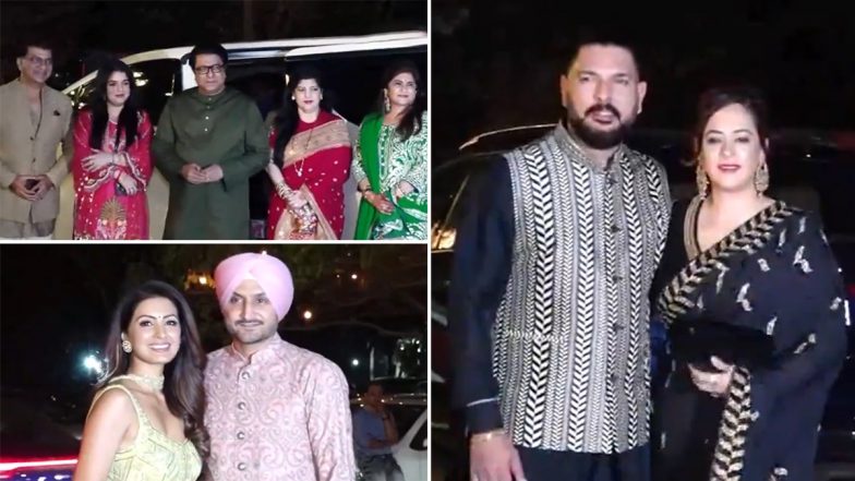 VIDEOS: मुंबई में अर्जुन तेंदुलकर-सानिया चंडोक की मेहंदी सेरेमनी, राजनीति से राज ठाकरे, क्रिकेट जगत से युवराज, हरभजन, इरफान पठान समेत कई दिग्गजों ने की शिरकत