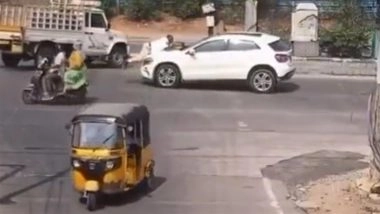 Hyderabad: शराब के नशे में धुत छात्र ने मर्सिडीज कार से ट्रैफिक कांस्टेबल को बोनट पर घसीटा, गिरफ्तार (Watch Video)