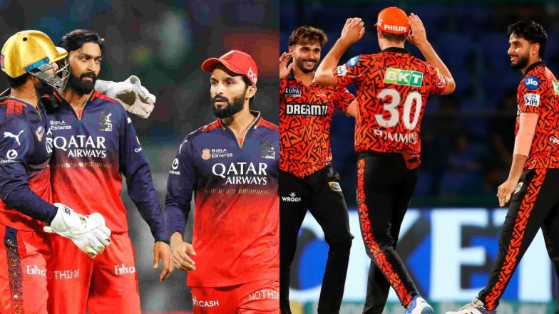 SRH vs RCB, IPL 2026 67th Match Scorecard: राजीव गांधी इंटरनेशनल स्टेडियम में सनराइजर्स हैदराबाद ने रॉयल चैलेंजर्स बेंगलुरु के सामने रखा 256 रनों का टारगेट, ईशान किशन और अभिषेक शर्मा ने खेली धमाकेदार पारी; यहां देखें पहली पारी का स्कोरकार्ड
