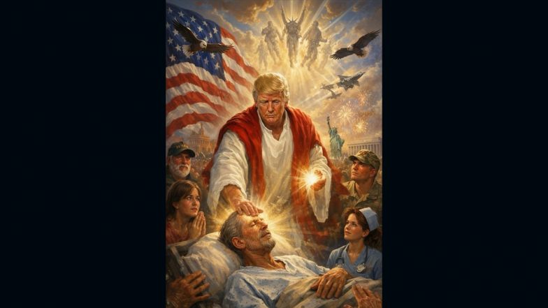 Donald Trump&rsquo;s Controversial Post: ट्रंप और पोप के बीच बढ़ा विवाद, अमेरिकी राष्ट्रपति ने ईसा मसीह के रूप में सोशल मीडिया पर साझा की AI जनरेटेड तस्वीर