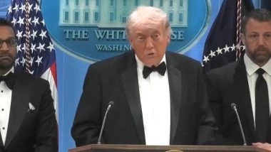 Donald Trump: व्हाइट हाउस कॉरेस्पोंडेंट्स डिनर में फायरिंग, ट्रंप ने जान बचाने वाले सीक्रेट सर्विस एजेंट्स की बहादुरी को सराहा, तारीफ़ में कही ये बात; VIDEO
