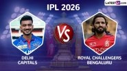 Today's IPL Match Live: अरुण जेटली स्टेडियम में दिल्ली कैपिटल्स और रॉयल चैलेंजर्स बेंगलुरु की भिड़ंत; जानें शेड्यूल और लाइव अपडेट्स