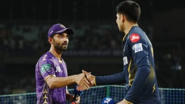 GT vs KKR, IPL 2026 25th Match Live Toss And Scorecard: नरेंद्र मोदी स्टेडियम में कोलकाता नाइट राइडर्स के कप्तान अजिंक्य रहाणे ने जीता टॉस, पहले बल्लेबाजी करने का किया फैसला; यहां देखें दोनों टीमों की प्लेइंग इलेवन और लाइव स्कोरकार्ड