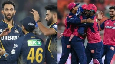 GT vs RR, IPL 2026 9th Match Live Toss And Scorecard: नरेंद्र मोदी स्टेडियम में राजस्थान रॉयल्स के कप्तान रियान पराग ने जीता टॉस, पहले बल्लेबाजी करने का किया फैसला; यहां देखें दोनों टीमों की प्लेइंग इलेवन और लाइव स्कोरकार्ड
