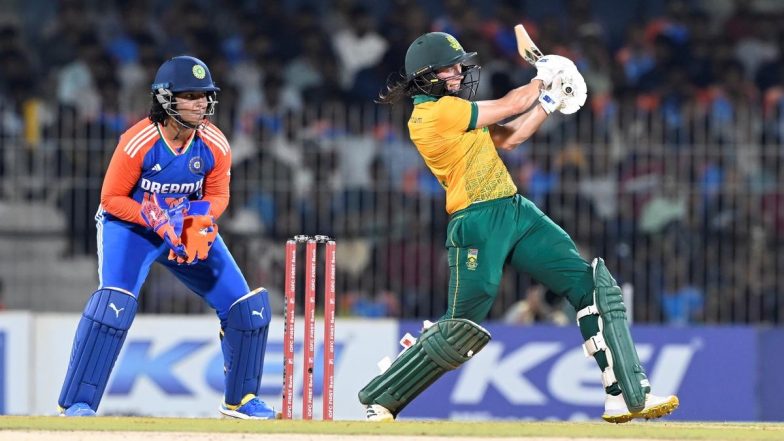 RSAW vs INDW, 1st T20I Match Scorecard: मारिज़ान कैप के तूफानी अर्धशतक से दक्षिण अफ्रीका महिला टीम ने भारत को 6 विकेट से हराया, यहां देखें मैच का स्कोरकार्ड