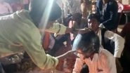VIDEO: यूपी के कौशांबी में सड़क सुरक्षा को लेकर अनोखा संदेश, तिलक समारोह में दूल्हे को माला की जगह पहनाया हेलमेट