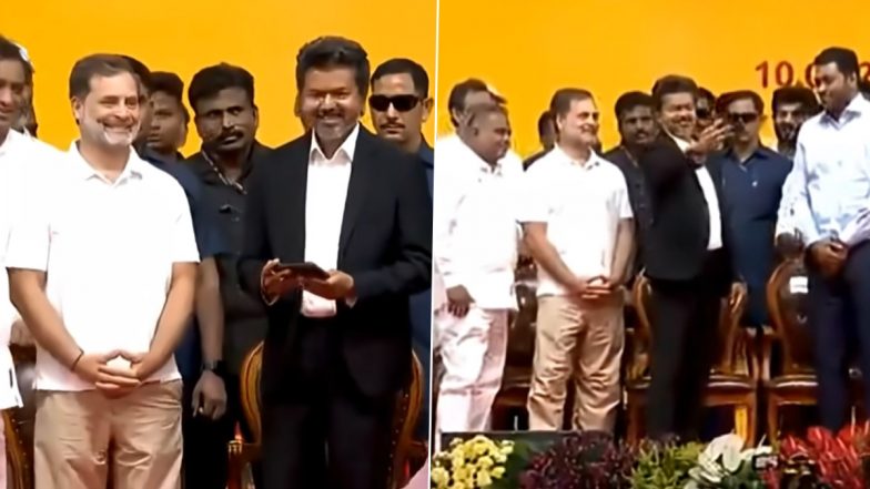Tamil Nadu: सीएम विजय ने स्टेज पर लोगों के बीच राहुल गांधी के साथ ली सेल्फी, सोशल मीडिया पर  VIDEO वायरल