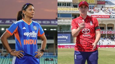 ENG-W vs IND-W, 2nd T20I Match Scorecard: काउंटी ग्राउंड में इंग्लैंड महिला ने भारत महिला के सामने रखा 169 रनों का लक्ष्य, श्रीचरणी ने चटकाए 3 विकेट; यहां देखें पहली पारी का स्कोरकार्ड