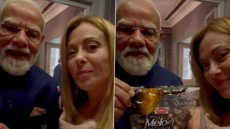 PM नरेंद्र मोदी ने इटली दौरे के दौरान जॉर्जिया मेलोनी को ‘Melody’ चॉकलेट्स गिफ़्ट कीं; ‘Melodi’ मोमेंट का वीडियो वायरल