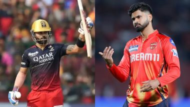 PBKS vs RCB, IPL 2026 61st Match Date And Time: कब और कितने बजे से खेला जाएगा पंजाब किंग्स बनाम रॉयल चैलेंजर्स बेंगलुरु के बीच रोमांचक मुकाबला? इस स्टेडियम में भिड़ेंगी दोनों टीमें, यहां जानें वेन्यू समेत मैच से जुड़ी सभी जानकारी
