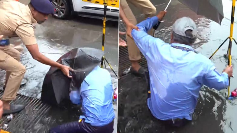 Mumbai Monsoon: मुंबई में मेयर के सामने खुले मैनहोल में गिरा शख्स, रितु तावड़े ने अधिकारियों को दी सस्पेंशन की चेतावनी; VIDEO