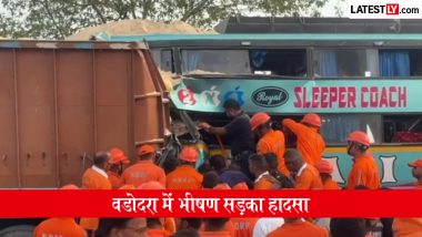 Vadodara Road Accident: गुजरात के वडोदरा में भीषण सड़क हादसा, खड़े ट्रक में पीछे से घुसी स्लीपर बस, 6 यात्रियों की मौत, 31 घायल; VIDEO
