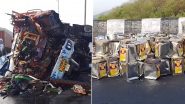 Mumbai-Pune Expressway Accident: मुंबई-पुणे एक्सप्रेसवे पर भीषण हादसा, खोपोली के पास पलटा कंटेनर, टक्कर के बाद 2 की मौत, 3 जख्मी; VIDEO