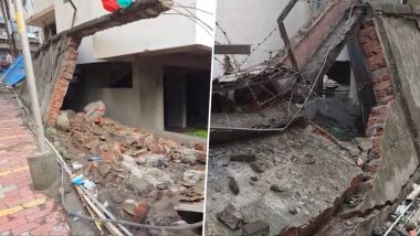 Bhiwandi Wall Collapse: ठाणे के भिवंडी में भारी बारिश से हादसा, निर्माणाधीन इमारत की दीवार गिरी; VIDEO