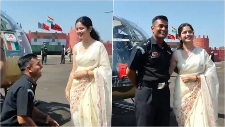Nashik Viral Video: नासिक में आर्मी पायलट का अनोखा प्रपोजल, हेलीकॉप्टर के सामने किया प्रेमिका से प्यार का इज़हार; वीडियो ने जीता लोगों का दिल