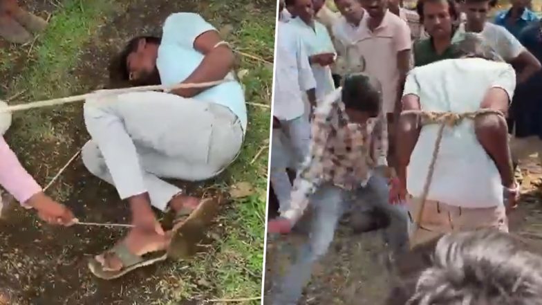 MP Horror: मध्य प्रदेश के राजगढ़ में अमानवीयता की हदें पार, चोरी के शक में युवक को ट्रैक्टर से बांधकर लोगों ने पीटा, मामले में 4 लोग गिरफ्तार (Watch Video)