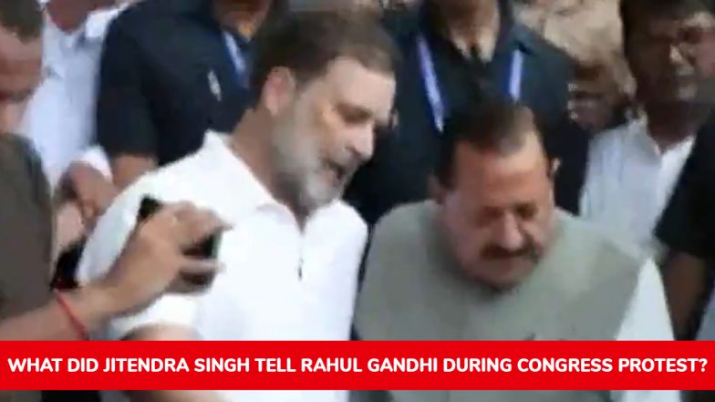 PM Residence Protest: 7 लोक कल्याण मार्ग पर राहुल गांधी से मिले केंद्रीय मंत्री जितेंद्र सिंह; धरना समाप्त करने की अपील, दिए बातचीत के संकेत