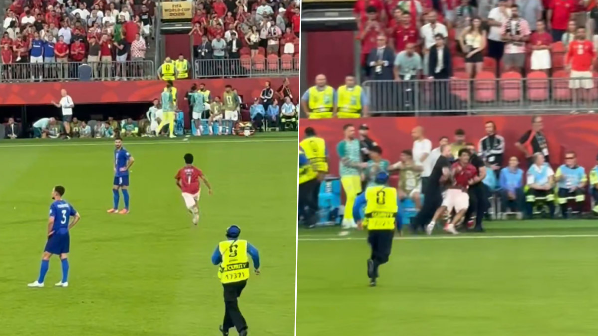 Cristiano Ronaldo Viral Video: फीफा वर्ल्ड कप मैच के दौरान क्रिस्टियानो रोनाल्डो तक पहुंचने मैदान में घुसा फैन, सुरक्षा कर्मियों ने ऐन मौके पर दबोचा; देखें वीडियो