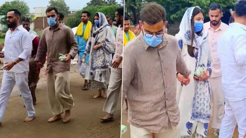 Virushka In Vrindavan: गुरु पूर्णिमा से पहले वृंदावन पहुंचे विराट कोहली और अनुष्का शर्मा; स्वामी प्रेमानंद जी महाराज का लिया आशीर्वाद (Watch Video)
