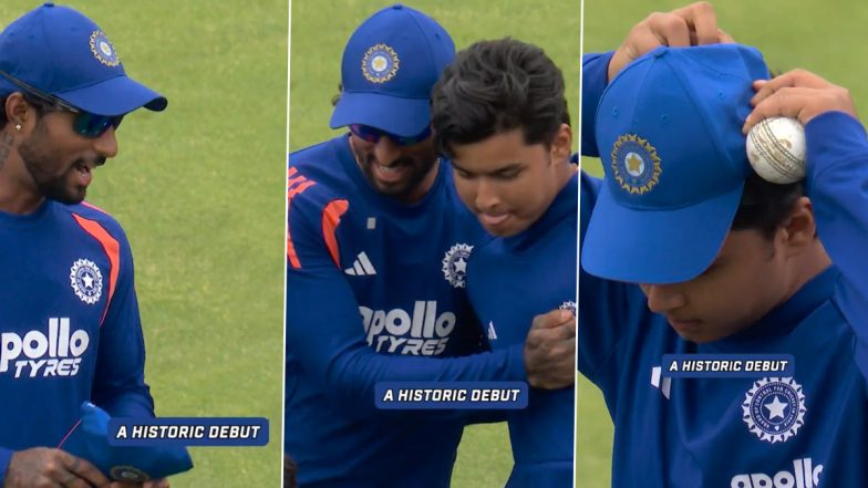 IND vs ENG: वैभव सूर्यवंशी को तिलक वर्मा ने सौंपी डेब्यू कैप, दूसरे टी20 से पहले टीम इंडिया में हुई ऐतिहासिक एंट्री; देखें वीडियो