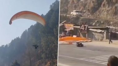 Himachal Pradesh: कुल्लू में व्यस्त सड़क पर पैराग्लाइडर की इमरजेंसी लैंडिंग, पायलट घायल, बड़ा हादसा टला (Watch Video)